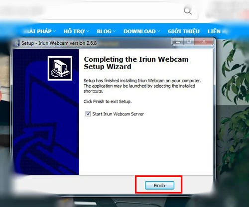 Khởi động Iriun Webcam