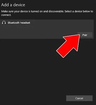 Nhấn vào pair (ghép nối)