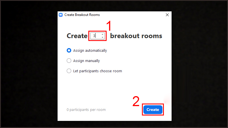 Bật tính năng Breakout Rooms