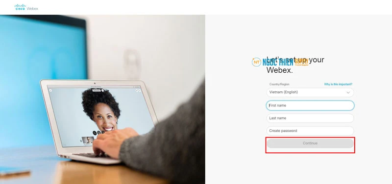 Đăng kí tạo tài khoản trên Webex
