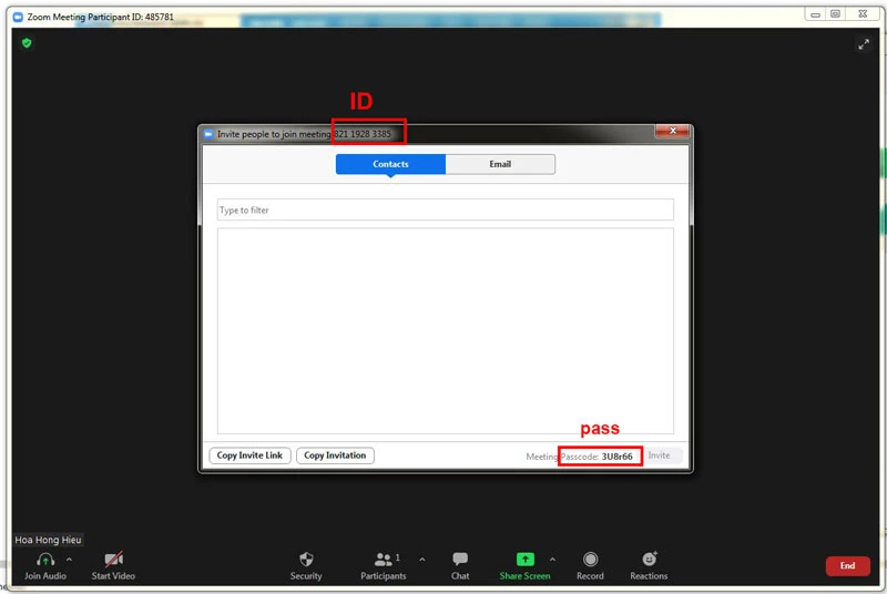 Hướng dẫn cách lấy ID và pass trên Zoom