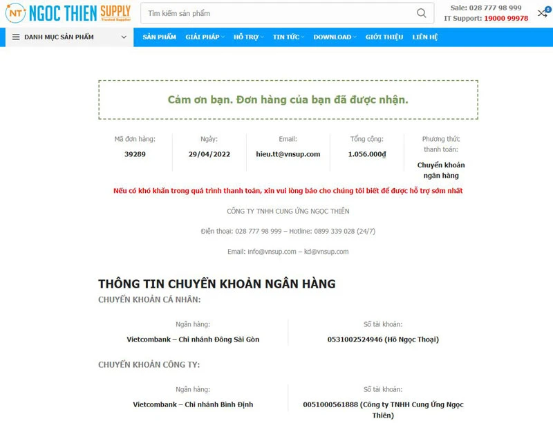 Bước 4: Sau khi nhập thông tin thành công, nhấp vào nút 