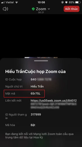 Cách xem mật khẩu cho các cuộc họp đã lên lịch trên Zoom