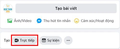Nhấp vào Live Video trên trang, nhóm, sự kiện hoặc dòng thời gian của bạn nơi bạn muốn phát trực tiếp.