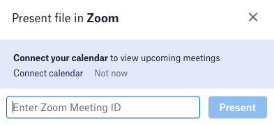 Nhập ID cuộc họp Zoom của bạn và nhấp vào Present.