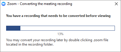 Sau khi cuộc họp kết thúc, Zoom sẽ chuyển đổi bản ghi để bạn có thể truy cập các tệp.