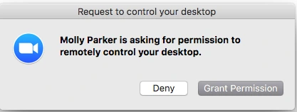 Sử dụng công cụ hỗ trợ từ xa trên Zoom trên Mac