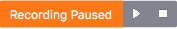 Quá trình ghi cũng có thể được tiếp tục bằng cách nhấp vào chỉ báo ở góc trên cùng bên trái.