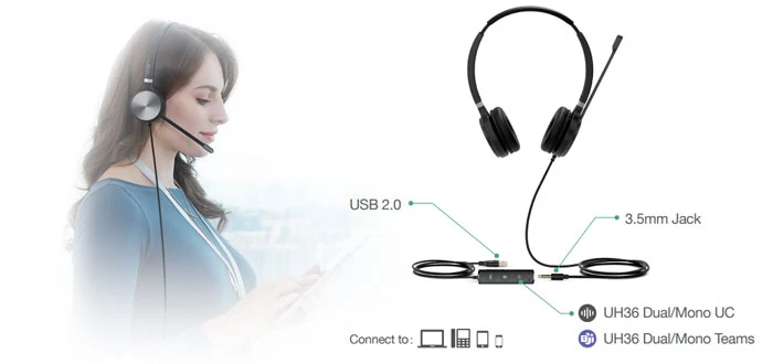 Yealink UH36 trang bị hai tùy chọn kết nối linh hoạt