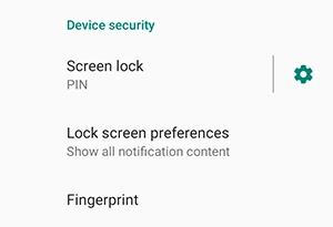 Trong phần Bảo mật thiết bị, hãy nhấn vào Vân tay