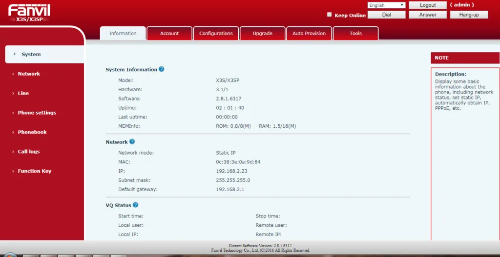 Cách cấu hình điện thoại Fanvil