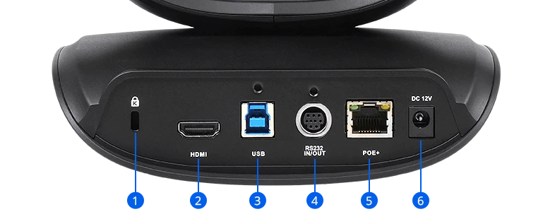 Mặt sau camera AVer VC550