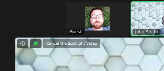 Nhấp vào&nbsp;Cancel the Spotlight Video ở góc t