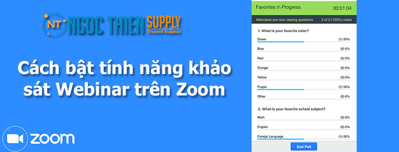 Cách bật tính năng khảo sát Webinar trên Zoom