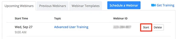 Bắt đầu hội thảo trên web