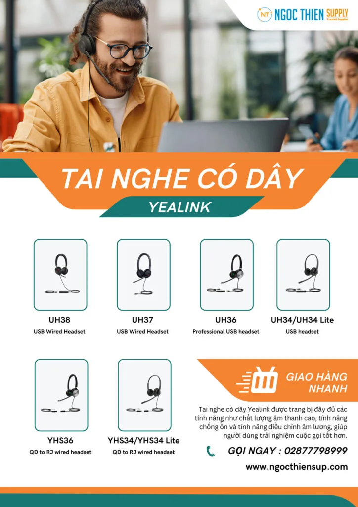 Tổng hợp tai nghe có dây Yealink chính hãng