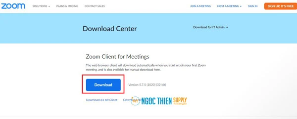 Tải phần mềm Zoom cho máy tính