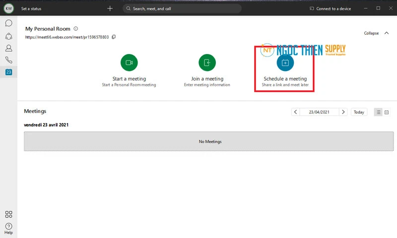 Cách tạo phòng họp trên Webex