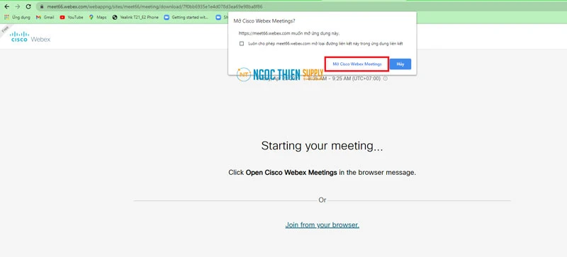 Cách tạo phòng họp trên Webex