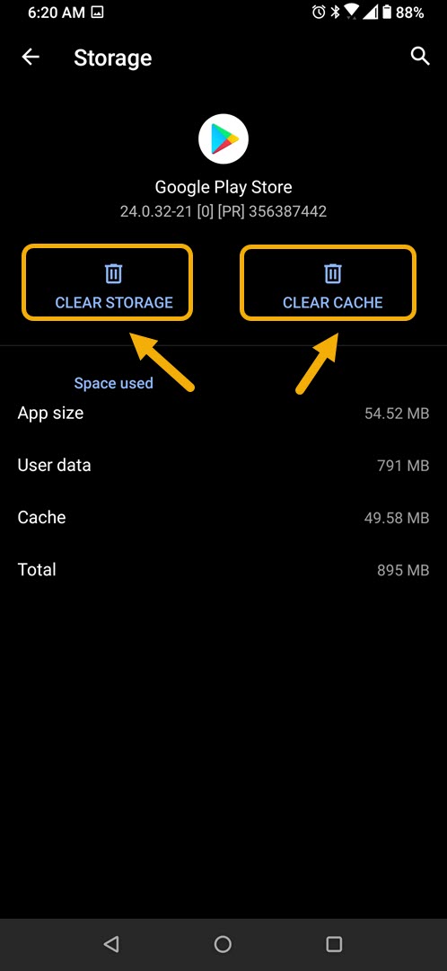 Nhấn vào Clear Storage and Clear Cache [Xóa bộ nhớ và Xóa bộ nhớ cache]