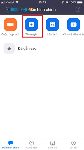 Để tham gia các phòng học, phòng họp trực tuyến do người khác tạo trên Zoom, bạn tiến hành nhấn vào chức năng Tham gia