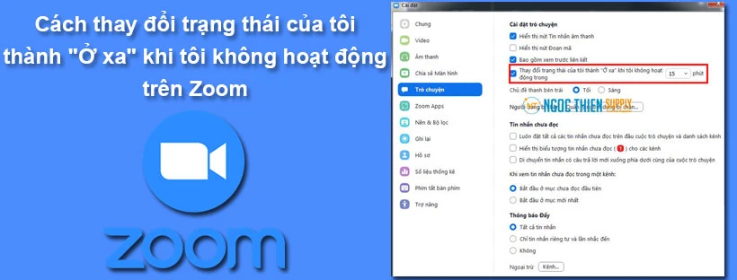 Cách thay đổi trạng thái của tôi thành "Ở xa" khi tôi không hoạt động trên Zoom