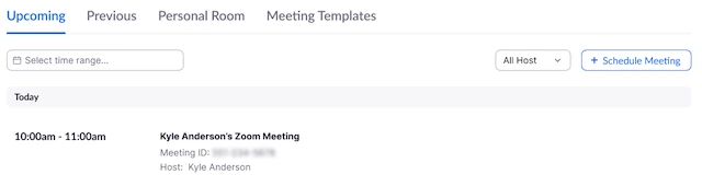 Nhấp vào chủ đề của cuộc họp.