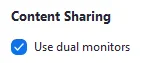 Điều hướng đến tùy chọn Sử dụng màn hình kép và xác minh rằng cài đặt đã được bật.