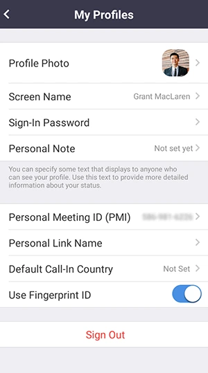 Nhấn vào nút chuyển đổi Sử dụng ID vân tay để bật.