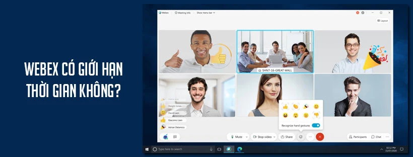 Webex có giới hạn thời gian không