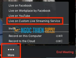 Phát trực tiếp cuộc họp tới Youtube Event