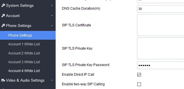 Enable Direct IP Call