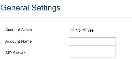 Figure 4: GRP26xx Account(x) Settings