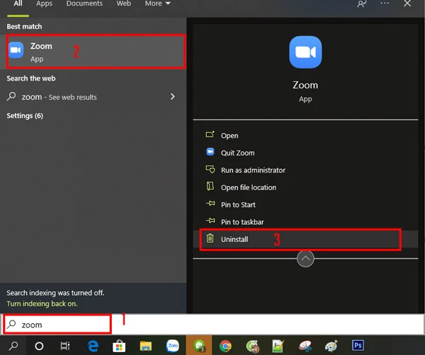 Cách khắc phục 3: Gỡ và cài đặt lại phần mềm Zoom
