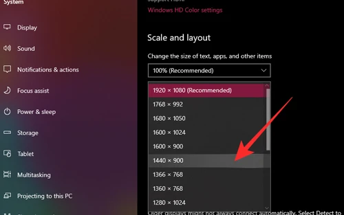 Cuối cùng, chọn từ bất kỳ độ phân giải nào được trình bày ở đó.