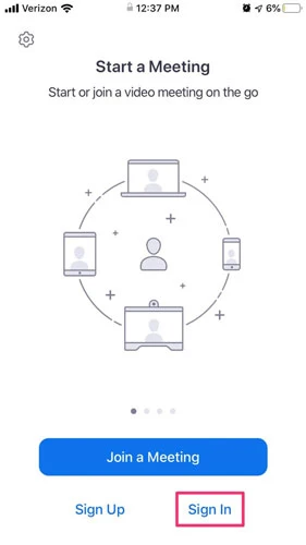 Cách đăng ký tài khoản Zoom trên điện thoại