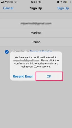Một cửa sổ bật lên sẽ xuất hiện thông báo rằng một email xác nhận đã được gửi đến địa chỉ email bạn đã chọn.&nbsp;Nhấn OK để đóng cửa sổ bật lên và mở ứng dụng email ưa thích của bạn để kiểm tra hộp thư đến của bạn